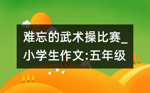 難忘的武術(shù)操比賽_小學生作文:五年級