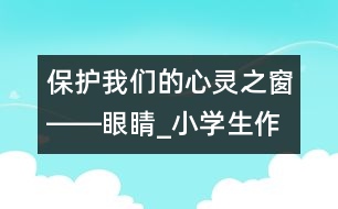 保護我們的心靈之窗――眼睛_小學生作文:五年級