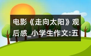 電影《走向太陽》觀后感_小學生作文:五年級