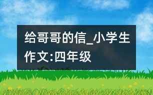 給哥哥的信_小學(xué)生作文:四年級