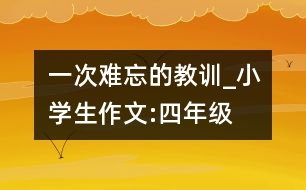 一次難忘的教訓(xùn)_小學(xué)生作文:四年級(jí)