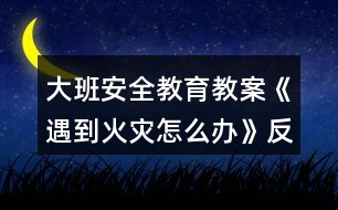 大班安全教育教案《遇到火災怎么辦》反思