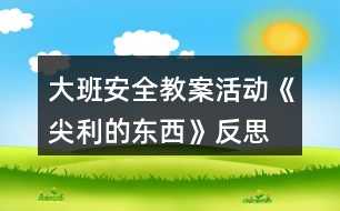 大班安全教案活動《尖利的東西》反思