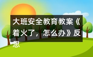 大班安全教育教案《著火了，怎么辦》反思