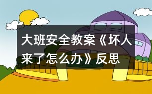 大班安全教案《壞人來了怎么辦》反思