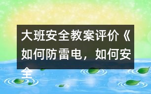 大班安全教案評價《如何防雷電，如何安全用電》反思