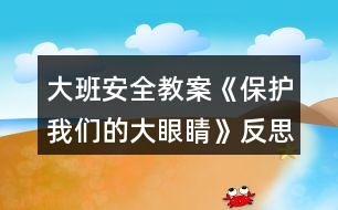 大班安全教案《保護(hù)我們的大眼睛》反思