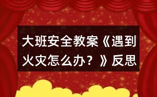 大班安全教案《遇到火災(zāi)怎么辦？》反思