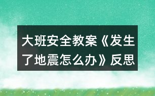 大班安全教案《發(fā)生了地震怎么辦》反思