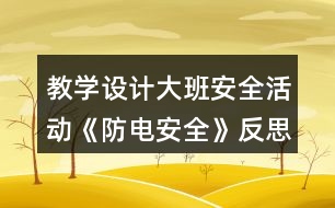 教學(xué)設(shè)計(jì)大班安全活動《防電安全》反思