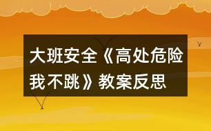 大班安全《高處危險我不跳》教案反思