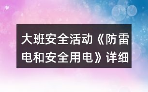 大班安全活動《防雷電和安全用電》詳細(xì)教案