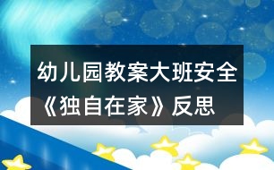 幼兒園教案大班安全《獨自在家》反思