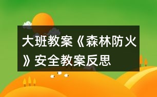 大班教案《森林防火》安全教案反思