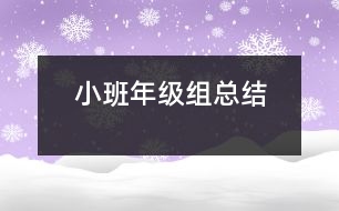 小班年級組總結(jié)