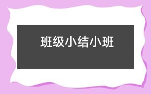 班級(jí)小結(jié)（小班）