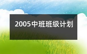 2005中班班級計(jì)劃