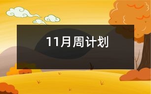 11月周計(jì)劃