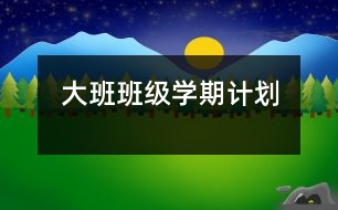 大班班級(jí)學(xué)期計(jì)劃