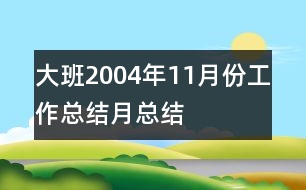 大班2004年11月份工作總結（月總結）