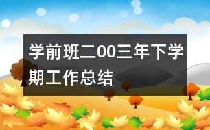 學前班二00三年下學期工作總結(jié)