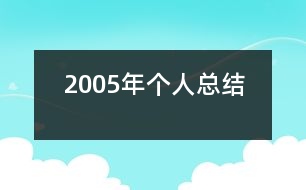 2005年個(gè)人總結(jié)