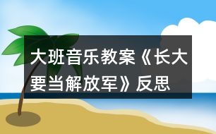 大班音樂教案《長大要當(dāng)解放軍》反思