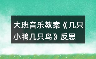 大班音樂教案《幾只小鴨幾只鳥》反思