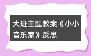 大班主題教案《小小音樂家》反思