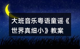 大班音樂粵語童謠《世界真細小》教案