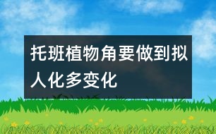 托班植物角要做到擬人化、多變化