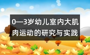 0―3歲幼兒室內(nèi)大肌肉運(yùn)動的研究與實踐