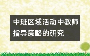 中班區(qū)域活動中教師指導(dǎo)策略的研究