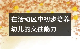 在活動(dòng)區(qū)中初步培養(yǎng)幼兒的交往能力