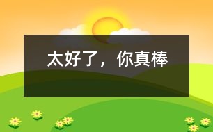 太好了，你真棒