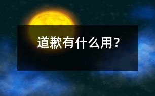 道歉有什么用？