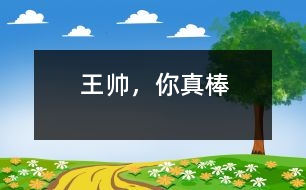 王帥，你真棒