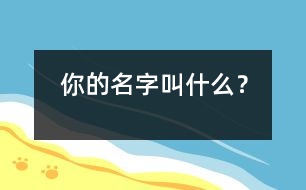 你的名字叫什么？