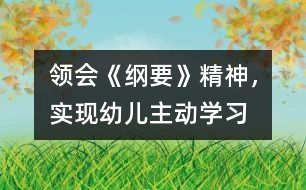 領(lǐng)會《綱要》精神，實現(xiàn)幼兒主動學習