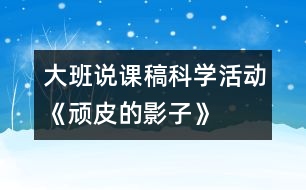 （大班）說課稿科學(xué)活動《頑皮的影子》