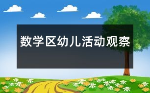 數(shù)學區(qū)幼兒活動觀察