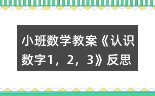 小班數(shù)學(xué)教案《認(rèn)識(shí)數(shù)字1，2，3》反思