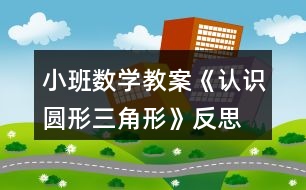 小班數(shù)學(xué)教案《認(rèn)識(shí)圓形、三角形》反思