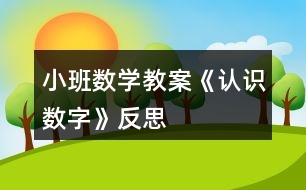 小班數(shù)學(xué)教案《認(rèn)識(shí)數(shù)字》反思