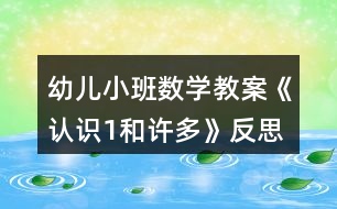 幼兒小班數學教案《認識1和許多》反思