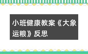 小班健康教案《大象運糧》反思