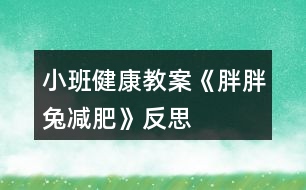 小班健康教案《胖胖兔減肥》反思