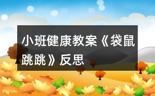 小班健康教案《袋鼠跳跳》反思