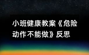 小班健康教案《危險動作不能做》反思