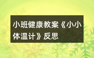 小班健康教案《小小體溫計》反思